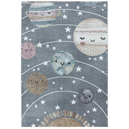 Kids carpet Kids Collection Space Earth Sun themed Gray tones